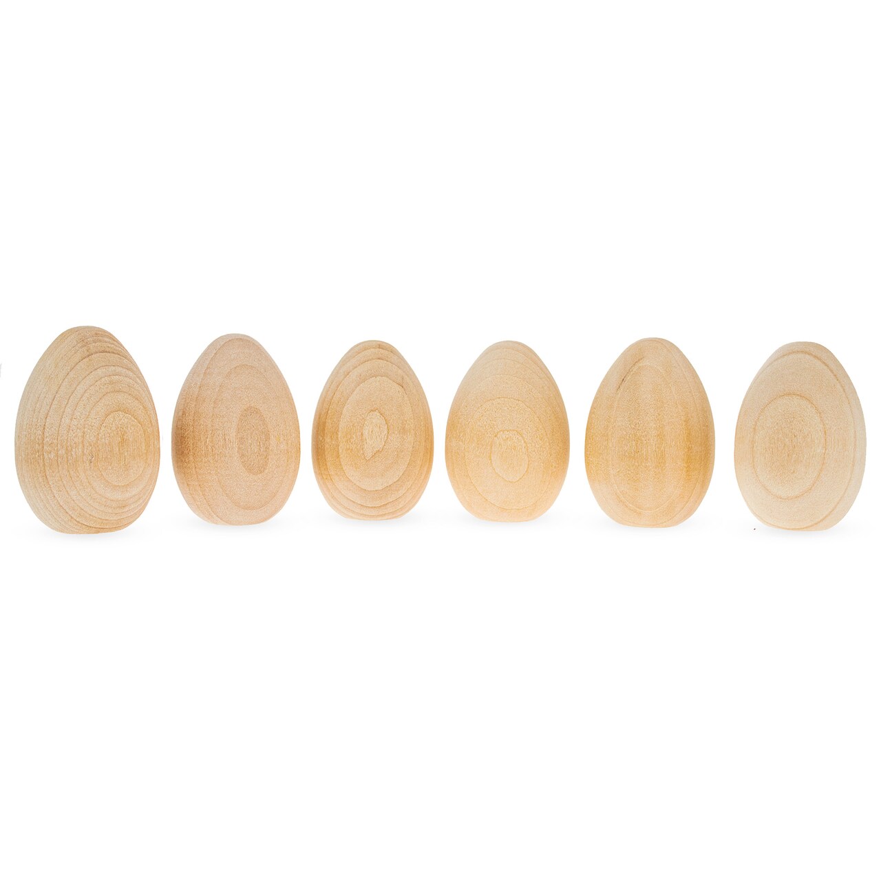 6 Miniature Unfinished Blank Wooden Eggs 2 Inches